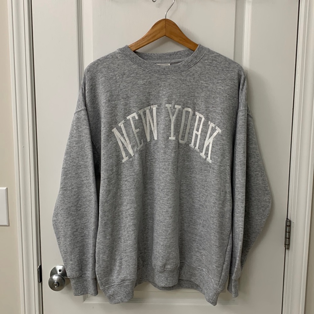 New York Grey Crewneck Sweatshirt